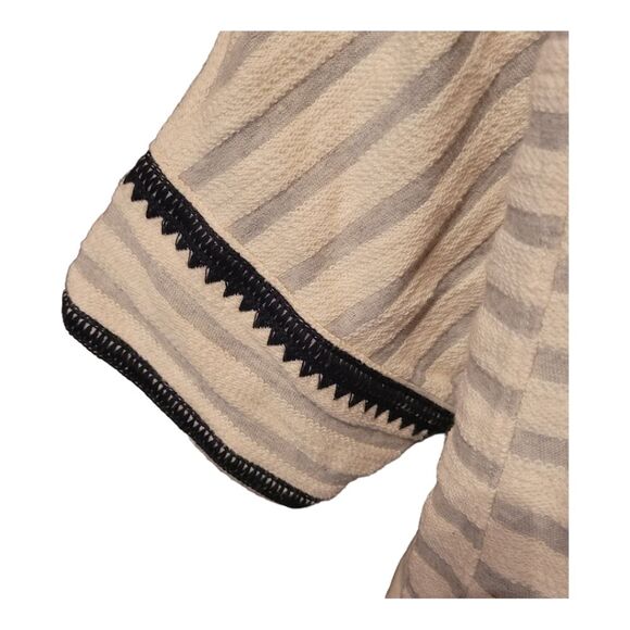 Madewell Size XS/Small Elise Ivey Navy Striped Embroidered Knit Hooded Top - Picture 8 of 11